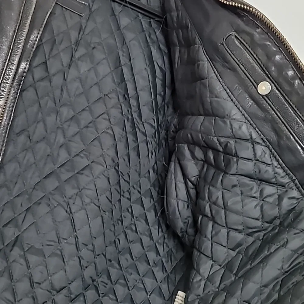 Vintage Harley Davidson‎ Quilted Lined Cowhide Motorcycle Jacket Size 46 Tall